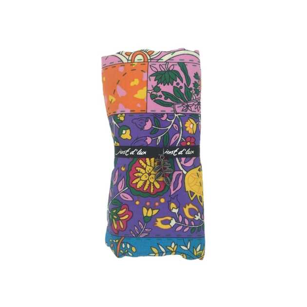 Silk scarf w. patchwork - orange - Billede 3