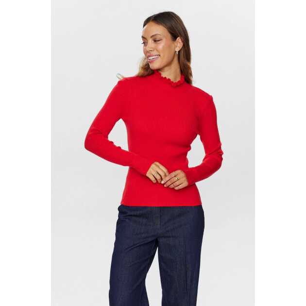 Nusidanu Highneck Pullover-High Risk Red - Billede 3