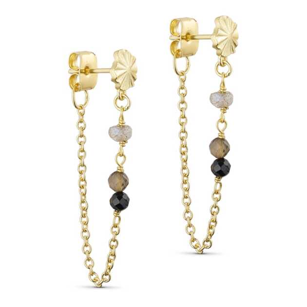 Post earring w. gemstones - Billede 2