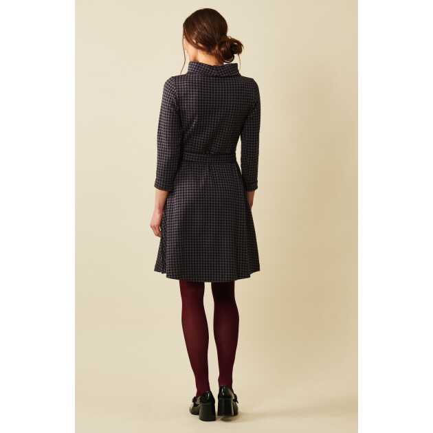 Kim Houndstooth grey dress - Billede 2