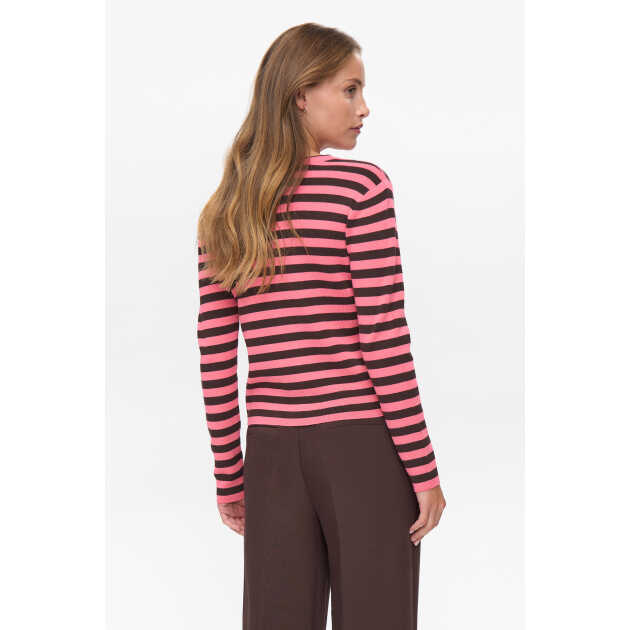 Nustripe pullover - Pink - Billede 6