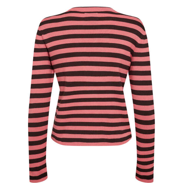 Nustripe pullover - Pink - Billede 3