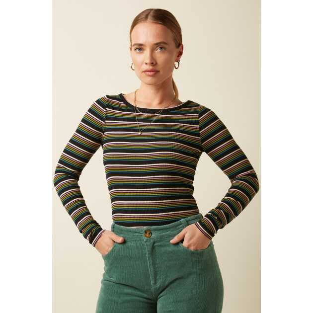 Lili Tee Frostine stripe - woodbine green
