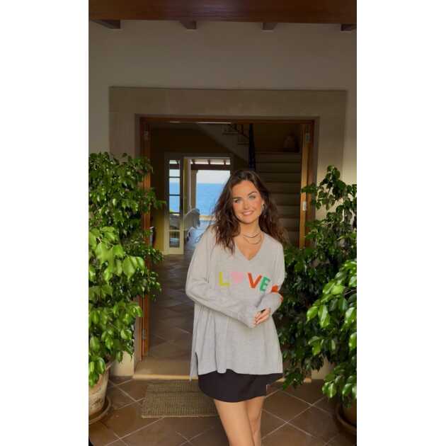 L-12 Cashmere Grey V-Neck - Billede 4